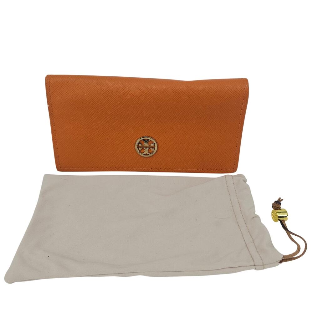 Tory Burch Orange Sunglasses Leather Case Magnetic Closure with cloth liner